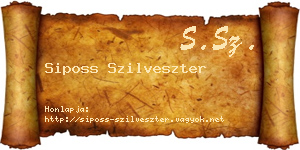 Siposs Szilveszter névjegykártya